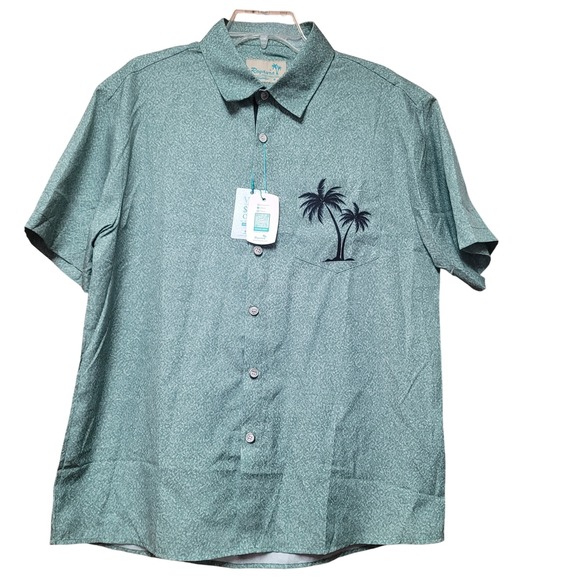 Royaura Men M Hawaiian Coconut Tree Short Sleeve Shirt Aloha Resort Beach Summer - Picture 4 of 9